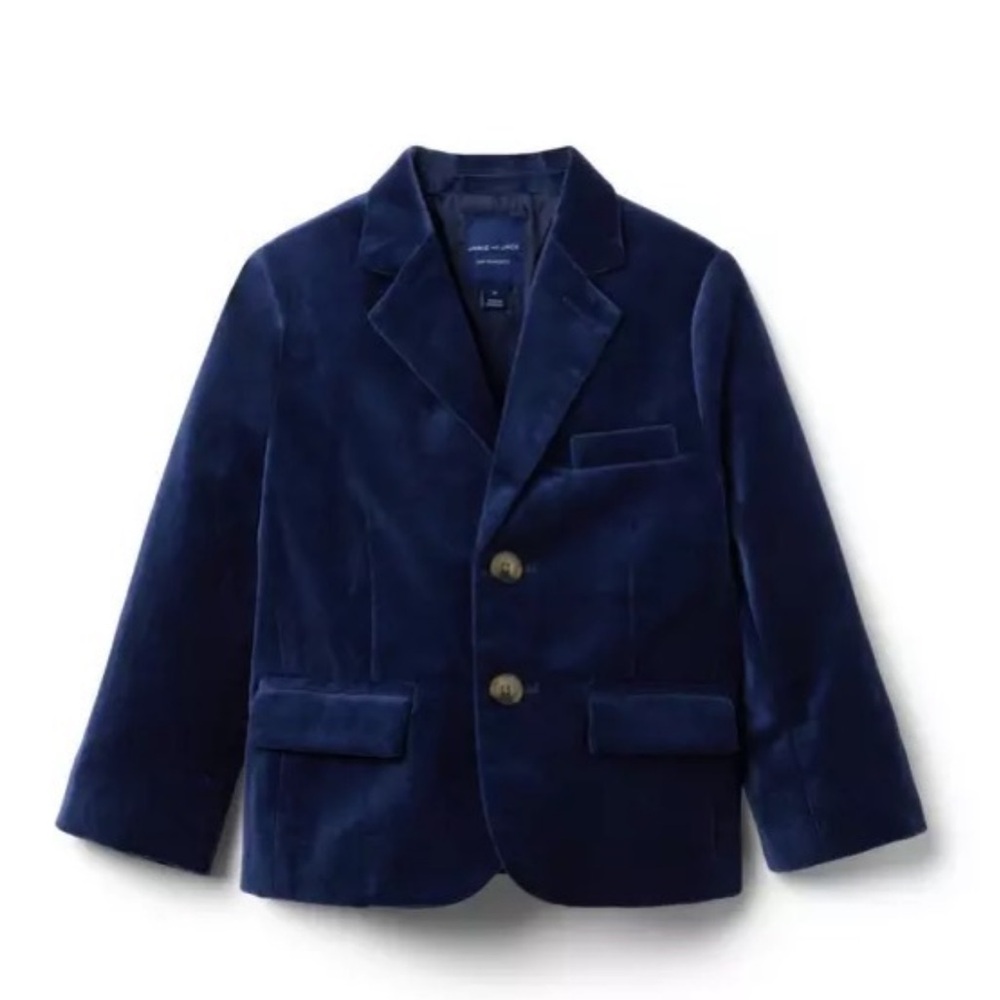 Janie and Jack Royal Blue Velvet Kids Blazer